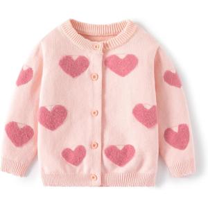 imageRolanko Toddler Girls Sweater Long Sleeve Open Front Button Down Knit Cardigan Kids Clothes 16 YearsIpinkheart