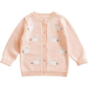 imageRolanko Toddler Girls Sweater Long Sleeve Open Front Button Down Knit Cardigan Kids Clothes 16 YearsIpinkrabbit