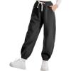imageRolanko Girls Sweatpants Fleece Jogger Pants Cotton Athletic Sweat Pants for Kids Sweatpant with Pocket Winter 515 YearsBlack