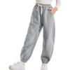 imageRolanko Girls Sweatpants Fleece Jogger Pants Cotton Athletic Sweat Pants for Kids Sweatpant with Pocket Winter 515 YearsDarkgrey