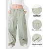 imageRolanko Girls Cargo Pants Wide Leg Streetwear Kids Pants with Pockets Trendy Jogger Trousers 414 YearsBeangreen