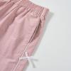 imageRolanko Wide Leg Baggy Pants for Girls Track Pants with Side Bow Y2K Parachute Waterproof Kids Jogger Trousers with PocketsPink