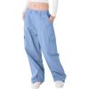 imageRolanko Girls Cargo Pants Wide Leg Streetwear Kids Pants with Pockets Trendy Jogger Trousers 414 YearsJeansblue