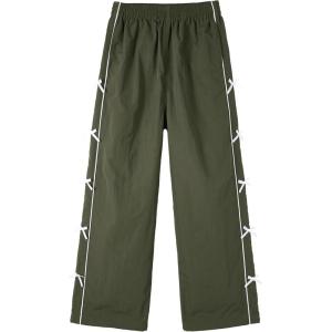 imageRolanko Wide Leg Baggy Pants for Girls Track Pants with Side Bow Y2K Parachute Waterproof Kids Jogger Trousers with PocketsArmygreen