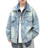 image:imageRolanko Boys Denim Jacket Classic Jean Jackets Gift for Kids Oversized Trucker Jacket Layering Cowboy Coat 513YBlue