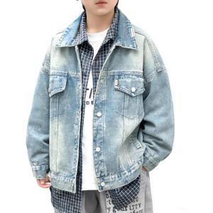 image:imageRolanko Boys Denim Jacket Classic Jean Jackets Gift for Kids Oversized Trucker Jacket Layering Cowboy Coat 513YBlue
