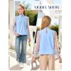 image:imageRolanko Girls Long Sleeve Shirts Chiffon Blouses with Polka Dot Ruffle Cuffs Cute Frill Neck Tops for Girls Spring Fall 713YBlue