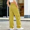 image:imageRolanko Girls Outdoor Cargo Pants Waterproof Hiking Pants with Pockets Lightweight Quick Dry Joggers for School Travel 814YAvocado