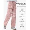 image:imageRolanko Girls Outdoor Cargo Pants Waterproof Hiking Pants with Pockets Lightweight Quick Dry Joggers for School Travel 814YDarkpink