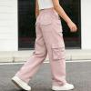 image:imageRolanko Girls Outdoor Cargo Pants Waterproof Hiking Pants with Pockets Lightweight Quick Dry Joggers for School Travel 814YDarkpink