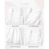 image:imageRolanko Girls Ruffle Sleeve Dress Square Neck Hollow Out Eyelet A Line Beach Vacation Summer Sundress 713YWhite