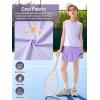 image:imageRolanko Girls Tennis Skirt Set UPF 50 Tank Top amp Pleated Skort with Builtin Shorts and Pocket Kids 2 Piece OutfitPurple