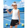 image:imageRolanko Girls Tennis Skirt Set UPF 50 Tank Top amp Pleated Skort with Builtin Shorts and Pocket Kids 2 Piece OutfitWhite