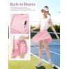 image:imageRolanko Girls Tennis Skirt Set UPF 50 Tank Top amp Pleated Skort with Builtin Shorts and Pocket Kids 2 Piece OutfitWhitepink