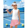 image:imageRolanko Girls Tennis Skirt Set UPF 50 Tank Top amp Pleated Skort with Builtin Shorts and Pocket Kids 2 Piece OutfitWhitepink
