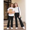 image:imageRolanko Girls Uniform Pants Flare Dress Pants for Girls Wrinkle and Pilling Resistant Stretch Kids School Trousers DailyBlack