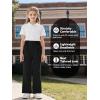image:imageRolanko Girls Uniform Pants Flare Dress Pants for Girls Wrinkle and Pilling Resistant Stretch Kids School Trousers DailyBlack