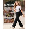 image:imageRolanko Girls Uniform Pants Flare Dress Pants for Girls Wrinkle and Pilling Resistant Stretch Kids School Trousers DailyBlack