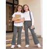 image:imageRolanko Girls Uniform Pants Flare Dress Pants for Girls Wrinkle and Pilling Resistant Stretch Kids School Trousers DailyGrey