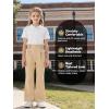 image:imageRolanko Girls Uniform Pants Flare Dress Pants for Girls Wrinkle and Pilling Resistant Stretch Kids School Trousers DailyKhaki