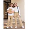 image:imageRolanko Girls Uniform Pants Flare Dress Pants for Girls Wrinkle and Pilling Resistant Stretch Kids School Trousers DailyKhaki