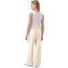 image:imageRolanko Girls Wide Leg Linen Pants Breathable Flowy Palazzo Trousers for School Beach Daily Wear 915 YearsBeige