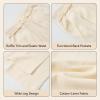 image:imageRolanko Girls Wide Leg Linen Pants Breathable Flowy Palazzo Trousers for School Beach Daily Wear 915 YearsBeige
