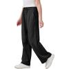 image:imageRolanko Girls Wide Leg Linen Pants Breathable Flowy Palazzo Trousers for School Beach Daily Wear 915 YearsBlack
