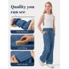 image:imageRolanko Girls Wide Leg Linen Pants Breathable Flowy Palazzo Trousers for School Beach Daily Wear 915 YearsIndigo