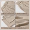 image:imageRolanko Girls Wide Leg Linen Pants Breathable Flowy Palazzo Trousers for School Beach Daily Wear 915 YearsKhaki