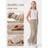 image:imageRolanko Girls Wide Leg Linen Pants Breathable Flowy Palazzo Trousers for School Beach Daily Wear 915 YearsKhaki