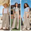 image:imageRolanko Girls Wide Leg Linen Pants Breathable Flowy Palazzo Trousers for School Beach Daily Wear 915 YearsKhaki