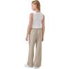 image:imageRolanko Girls Wide Leg Linen Pants Breathable Flowy Palazzo Trousers for School Beach Daily Wear 915 YearsKhaki