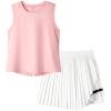image:imageRolanko Girls Tennis Skirt Set UPF 50 Tank Top amp Pleated Skort with Builtin Shorts and Pocket Kids 2 Piece OutfitPinkwhite