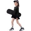 image:imageRolanko Girls Zip Up Athletic Hoodie Lightweight Rash Guard Sun Protection Jacket UPF50 Tops for Kids Fishing Hiking OutdoorBlack