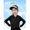 image:imageRolanko Girls Zip Up Athletic Hoodie Lightweight Rash Guard Sun Protection Jacket UPF50 Tops for Kids Fishing Hiking OutdoorBlack