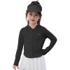 image:imageRolanko Girls Zip Up Athletic Hoodie Lightweight Rash Guard Sun Protection Jacket UPF50 Tops for Kids Fishing Hiking OutdoorBlack