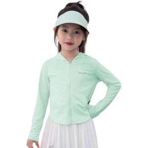 image:imageRolanko Girls Zip Up Athletic Hoodie Lightweight Rash Guard Sun Protection Jacket UPF50 Tops for Kids Fishing Hiking OutdoorLightgreen
