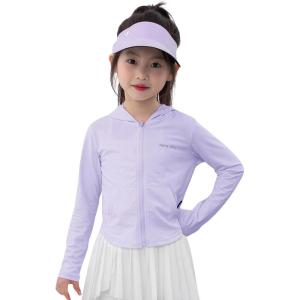 image:imageRolanko Girls Zip Up Athletic Hoodie Lightweight Rash Guard Sun Protection Jacket UPF50 Tops for Kids Fishing Hiking OutdoorPurple