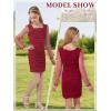 image:imageRolanko Girls Ruched Bodycon Dress Square Neck Long Sleeve Swiss Dot Mesh Mini Dress for Tweens TeensMaroon