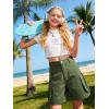 image:imageRolanko Girls Cargo Short Cotton Baggy Kids Summer Shorts with Pockets for Casual School Travel Hiking 915 YearsArmygreen