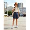 image:imageRolanko Girls Cargo Short Cotton Baggy Kids Summer Shorts with Pockets for Casual School Travel Hiking 915 YearsNavy