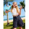 image:imageRolanko Girls Cargo Short Cotton Baggy Kids Summer Shorts with Pockets for Casual School Travel Hiking 915 YearsNavy