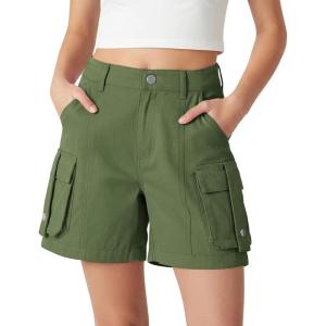 image:imageRolanko Girls Cargo Short Cotton Baggy Kids Summer Shorts with Pockets for Casual School Travel Hiking 915 YearsArmygreen