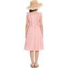 image:imageRolanko Girls Ruffle Sleeve Dress Square Neck Hollow Out Eyelet A Line Beach Vacation Summer Sundress 511YPink