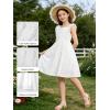 image:imageRolanko Girls Ruffle Sleeve Dress Square Neck Hollow Out Eyelet A Line Beach Vacation Summer Sundress 511YWhite