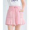 image:imageRolanko Girls Shorts Casual Flowy Summer Short Pants Kids Ruffle Beach Shorts with Pockets 512 YearsPink