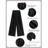 image:imageRolanko Girls Wide Leg Pants Flowy Palazzo Pants for Girls Kids Linen Trousers Loose Fit Casual Beach Travel 615YBlack