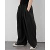 image:imageRolanko Girls Wide Leg Pants Flowy Palazzo Pants for Girls Kids Linen Trousers Loose Fit Casual Beach Travel 615YBlack