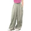 image:imageRolanko Girls Wide Leg Pants Flowy Palazzo Pants for Girls Kids Linen Trousers Loose Fit Casual Beach Travel 615YGreenfloral
